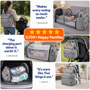 2-in-1 Baby Travel Bed & Diaper Bag Backpack (view 8)