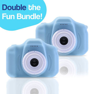 LittleLens Kids Camera Christmas Collection double blue toy cameras for children 3+ with shockproof design and creativity boost