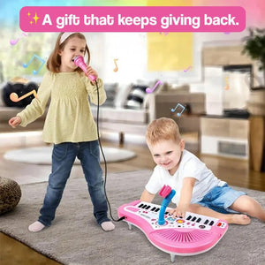2-in-1 My First Piano and Microphone Set for kids with 37 keys and detachable mic