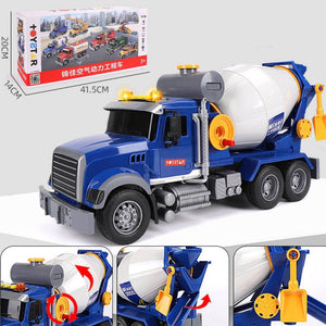 Oversized timber transport toy truck with crane and lights for kids aged 4-6