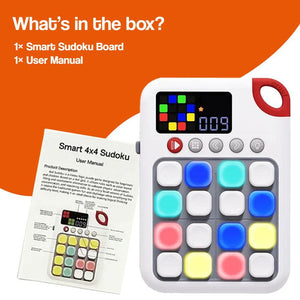 Smart 7-in-1 Sudoku Board with colorful LED lights and AI-powered learning modes for kids ages 6+