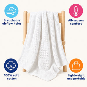Breathable Cotton Baby Blanket – gift idea for new parents and baby showers