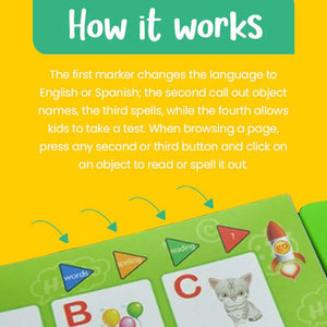 Colorful Fun Interactive Montessori Education sound book with alphabets and numbers for kids learning