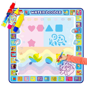 Kids Zero Mess doodle magic water drawing mat with pen and brush for mess-free creative play
