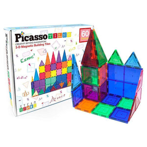 Colorful transparent magnetic building tiles toy blocks for creative play and learning