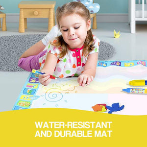 Kids Zero Mess Doodle Magic Water Drawing Mat with pen and brush for mess-free drawing and creative play