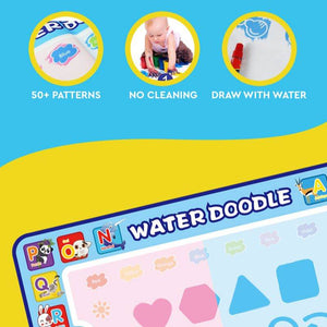 Kids zero mess doodle magic water drawing mat with pen and brush for creative drawing without stains