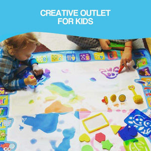 Kids Zero Mess doodle magic water drawing mat with pen and brush for creative art play