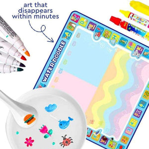 Kids zero mess doodle magic water drawing mat with pens and brush for creative drawing fun