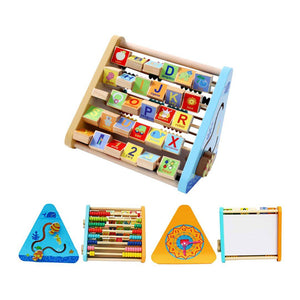 Wooden Montessori Activity Centre 5-in-1 educational triangle toy for kids