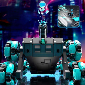 Six-wheeled gesture sensing remote control water tank car toy with water bullet feature and off-road capabilities