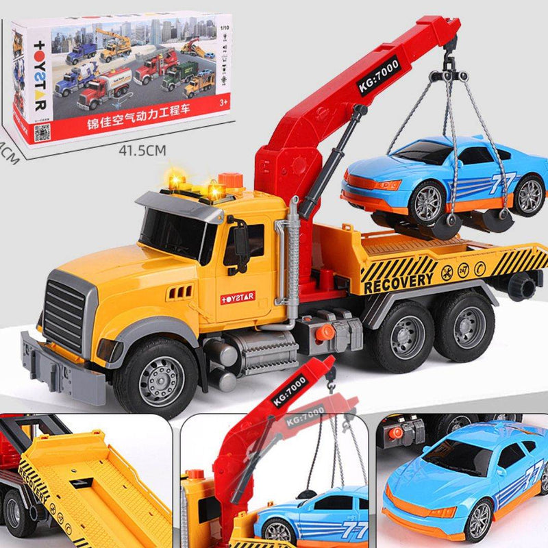 Oversized Timber Transport Toy Truck with Crane