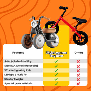 Tiny Biker Anti-Tip Light & Sound Motorcycle