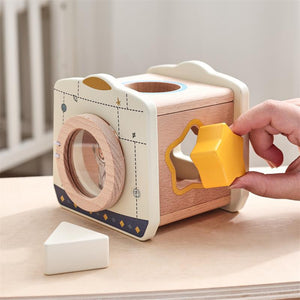 Wooden Montessori Educational Stacking Rocket & Building Block Toy Set