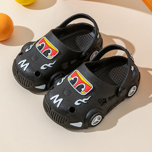 Light-Up Car Cartoon Slip-On Sandals with Closed Toe Anti-Slip Soft Sole