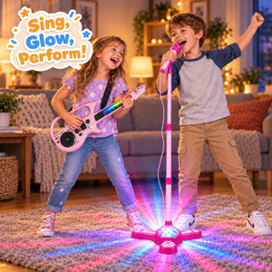 Complete Karaoke Microphone Set with LED Stand – musical toy