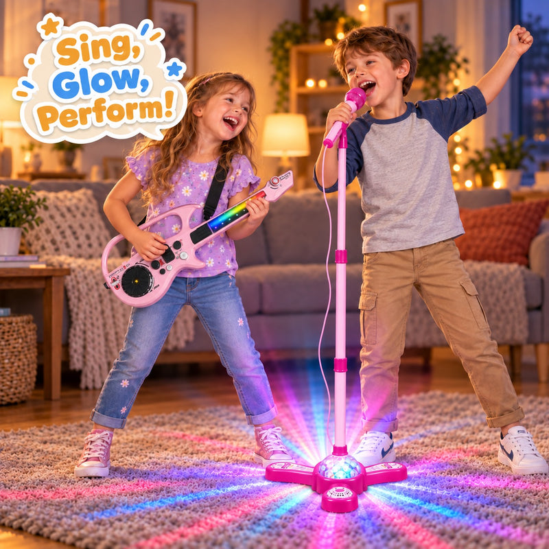 Complete Karaoke Microphone Set with LED Stand – musical toy