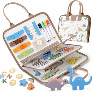 Montessori felt learning busy board with interactive educational features for toddlers and preschoolers