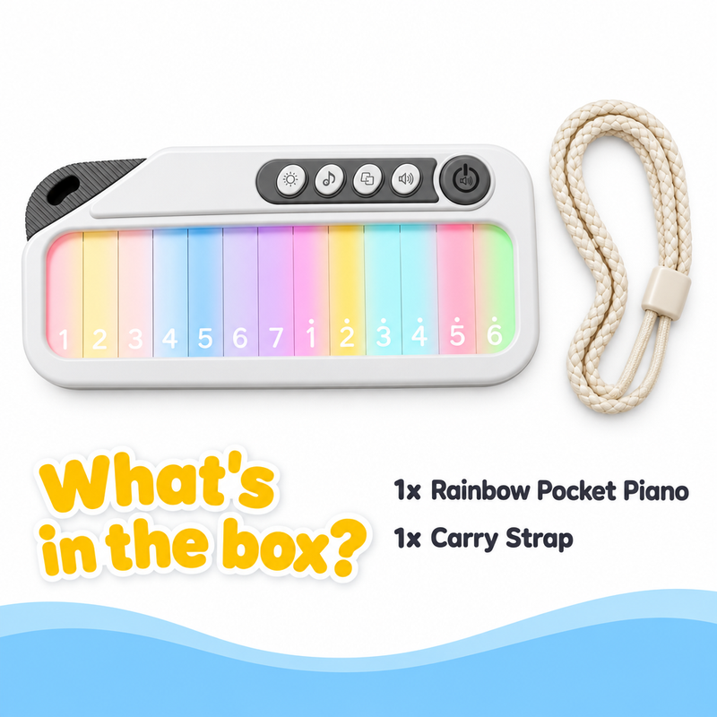 Rainbow Light-Up Pocket Piano – gift idea for kids and grandchildren