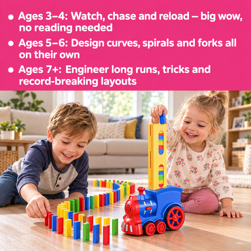 Automatic Domino Train Set – gift idea for kids and grandchildren