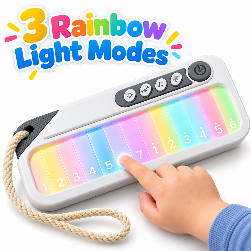 Rainbow Light-Up Pocket Piano – for kids ages 3–9