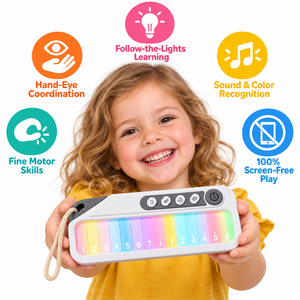 Rainbow Light-Up Pocket Piano – Montessori-inspired toy