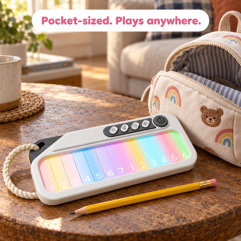 Rainbow Light-Up Pocket Piano – electronic learning toy